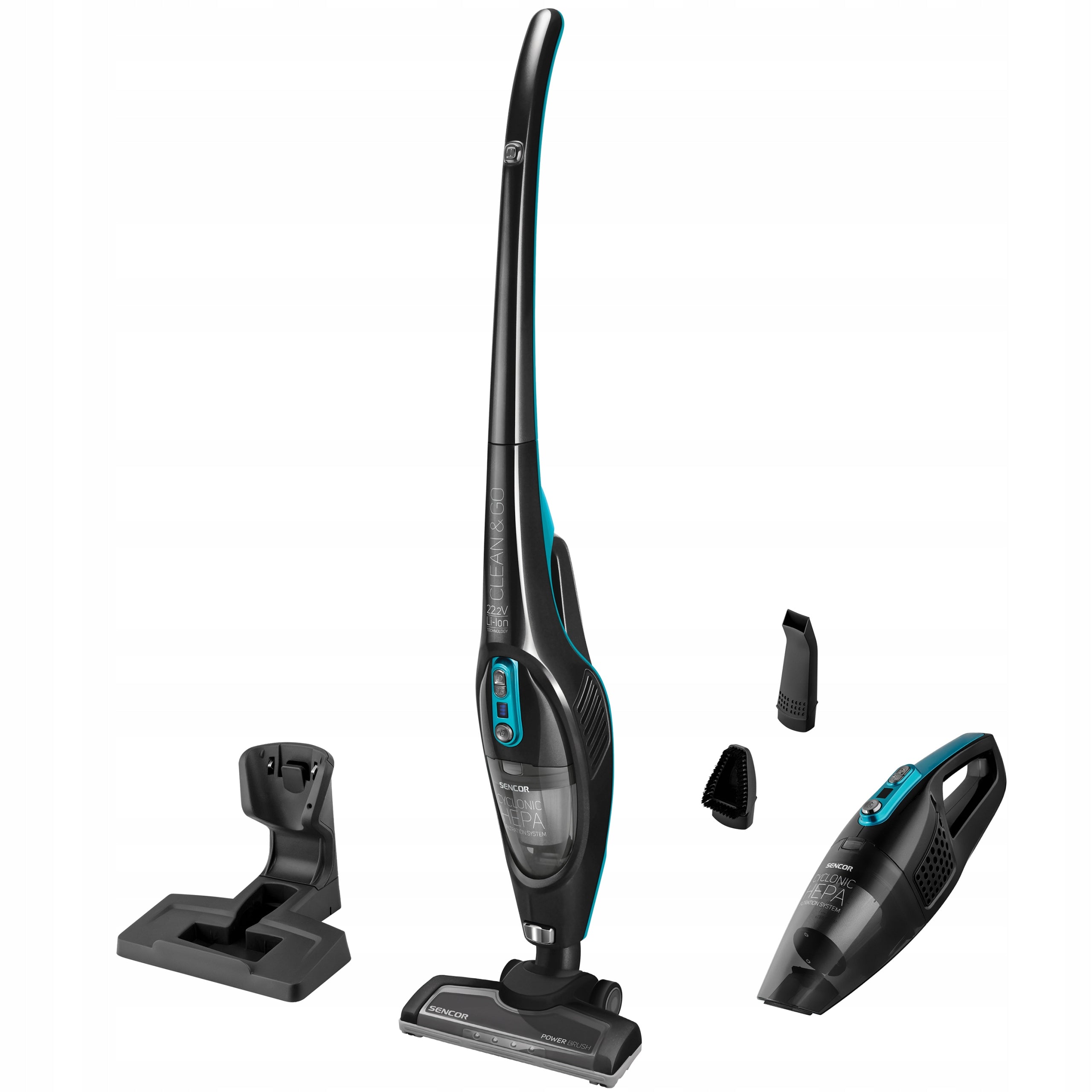 Upright vacuum cleaner 2in1 wireless Sencor SVC7822TQ aku 2200mAh black