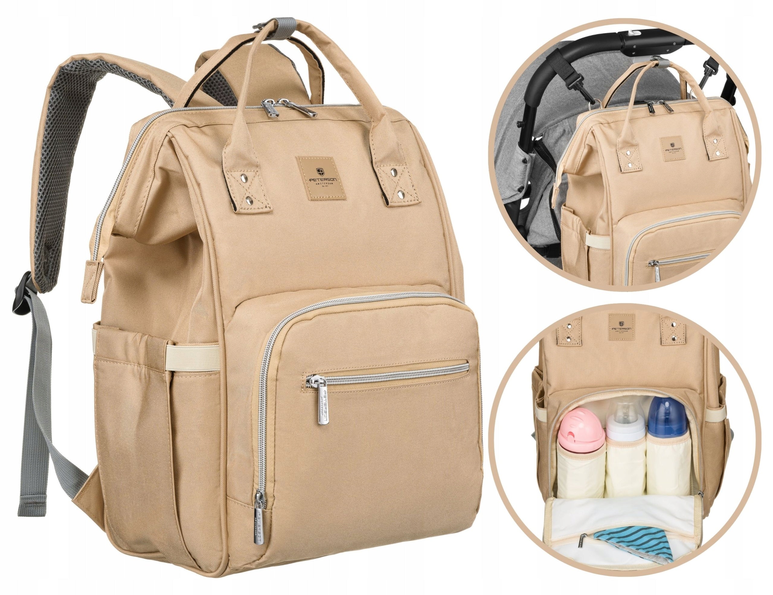 Urban backpack for mom multifunctional roomy mommy bag PETERSON