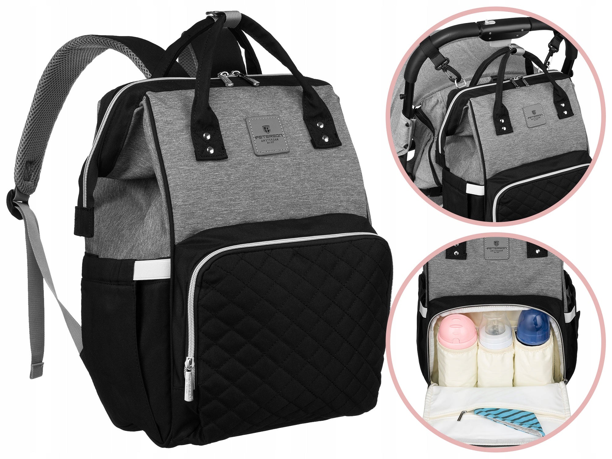 Urban backpack for mom multifunctional roomy mommy bag PETERSON