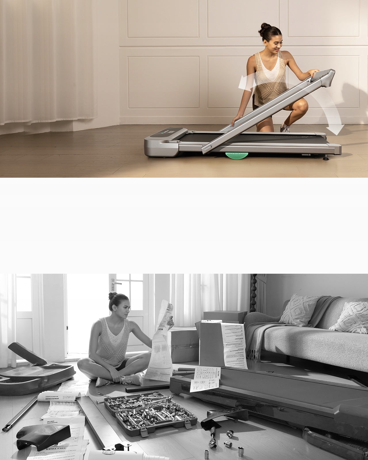 Urevo FoldiMix 5 Pro 13.4KM/H Folding Electric Treadmill, Silver Brand Urevo