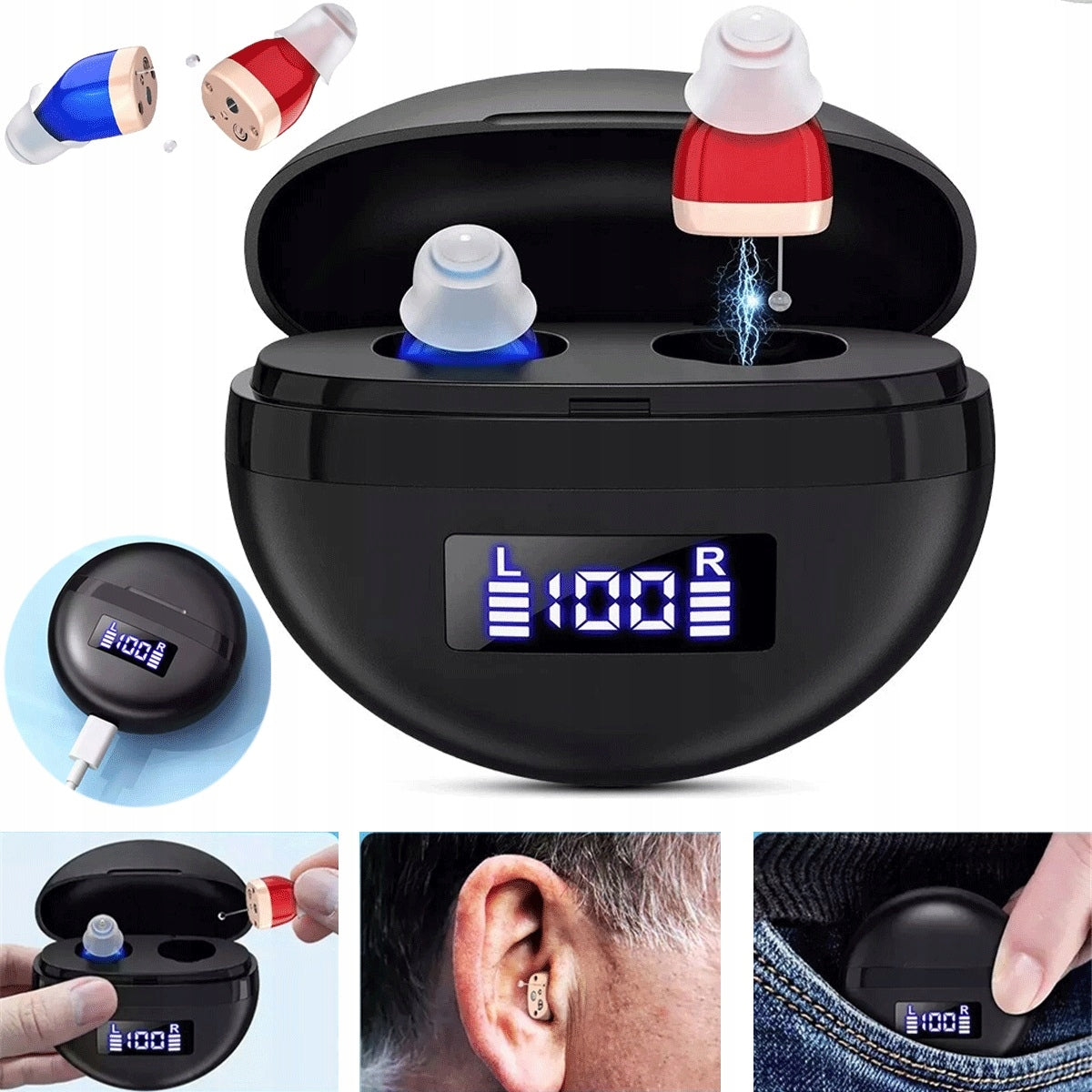 Usb Hearing Aid Sound Amplifier With Noise Reduction Function And 300mah