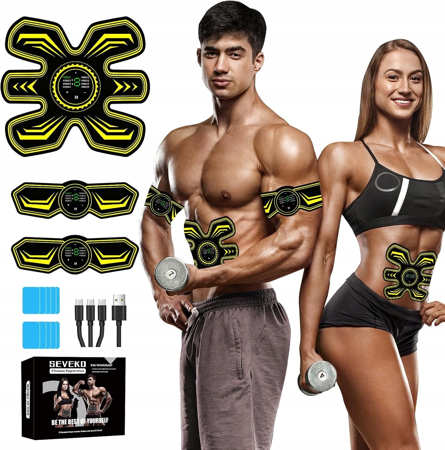 V197 Seveko EMS Muscle Stimulator, ABS Stimulator for Men and Women