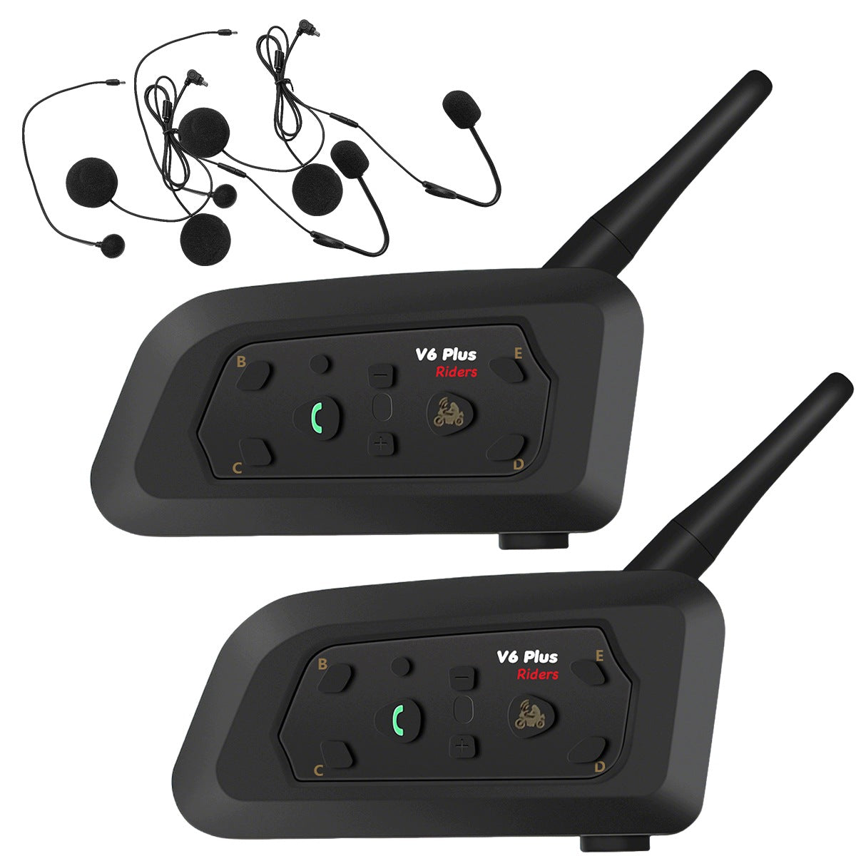 V6 Plus Bluetooth Motorcycle Intercom 5.1 2pcs, 6 Rider Connectivity EAN (GTIN) 4058812921538