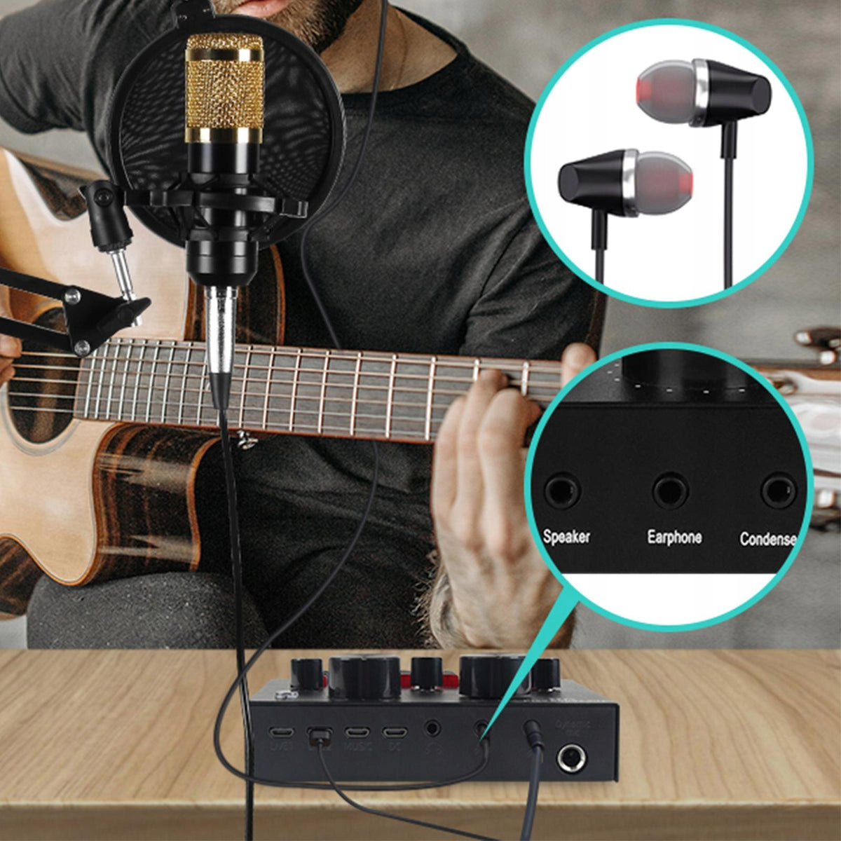 V8 Voice Conversion Sound Card Recording Studio Equipment for Chat Style B