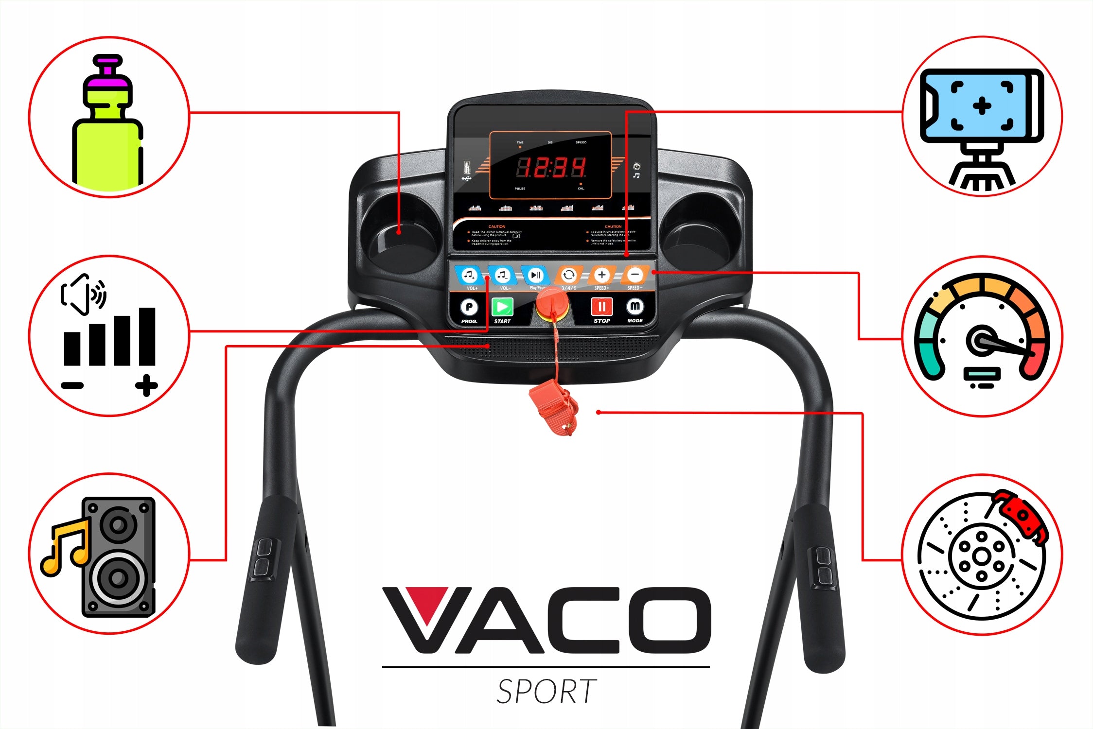 VACO Folding Electric Home Treadmill Tilt Adjustment Application Kind electric