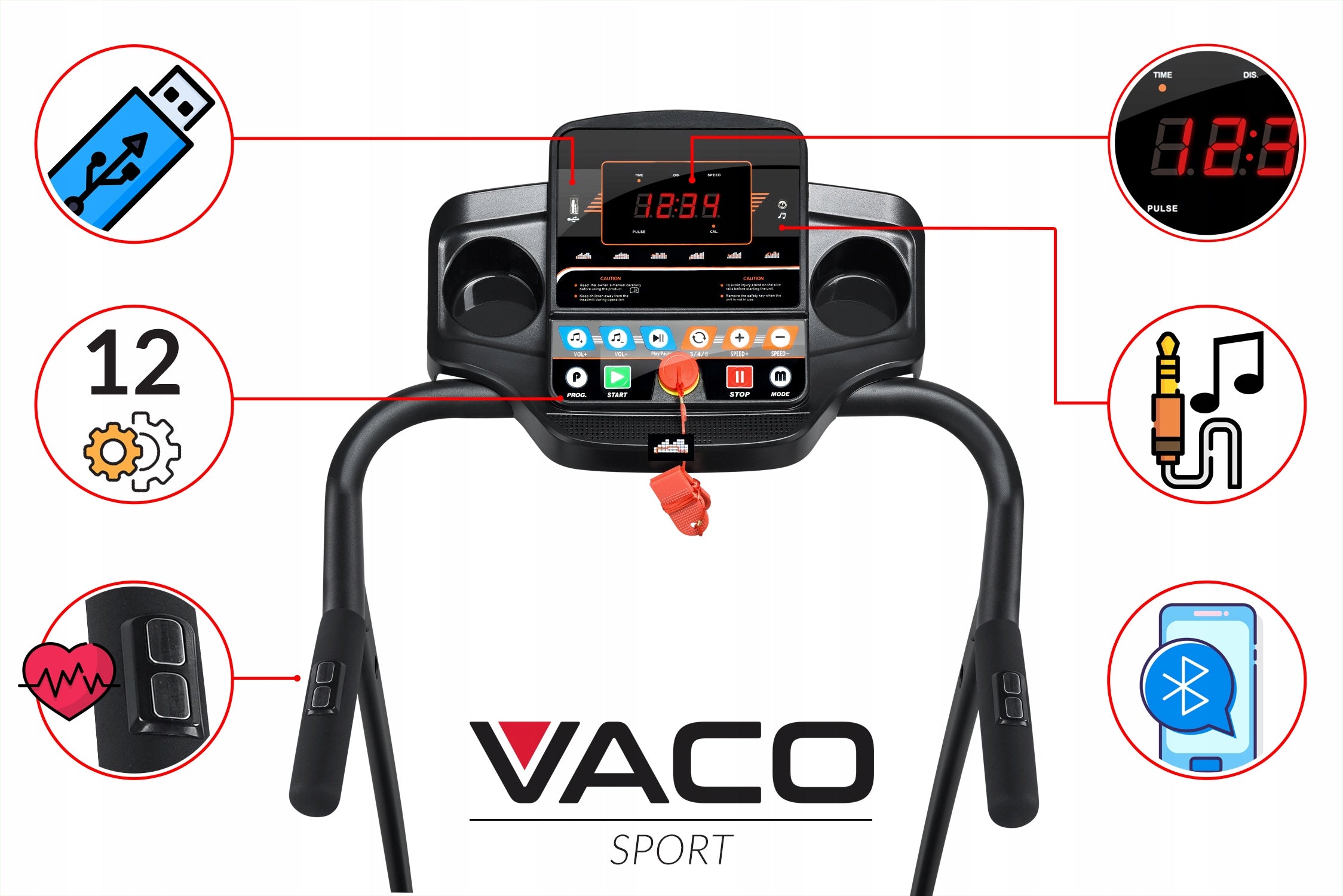 VACO Folding Electric Home Treadmill Tilt Adjustment Application Model other