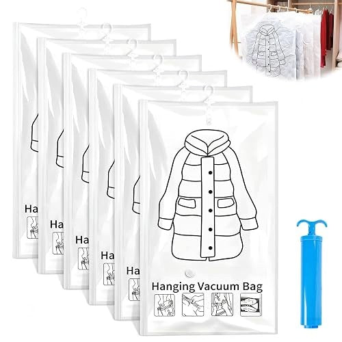 VACUUM BAGS FOR CLOTHES HANGING SET OF 6 PIECES 110X70 CM for home
