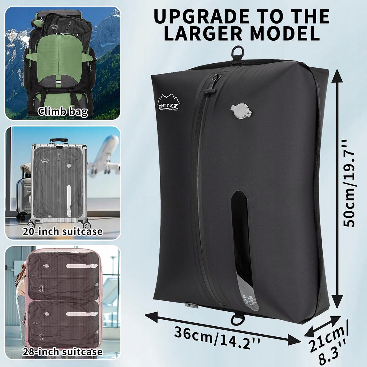 VACUUM BAGS FOR CLOTHING TPU MULTIPLE LOCK IP67 WATERPROOF Color black