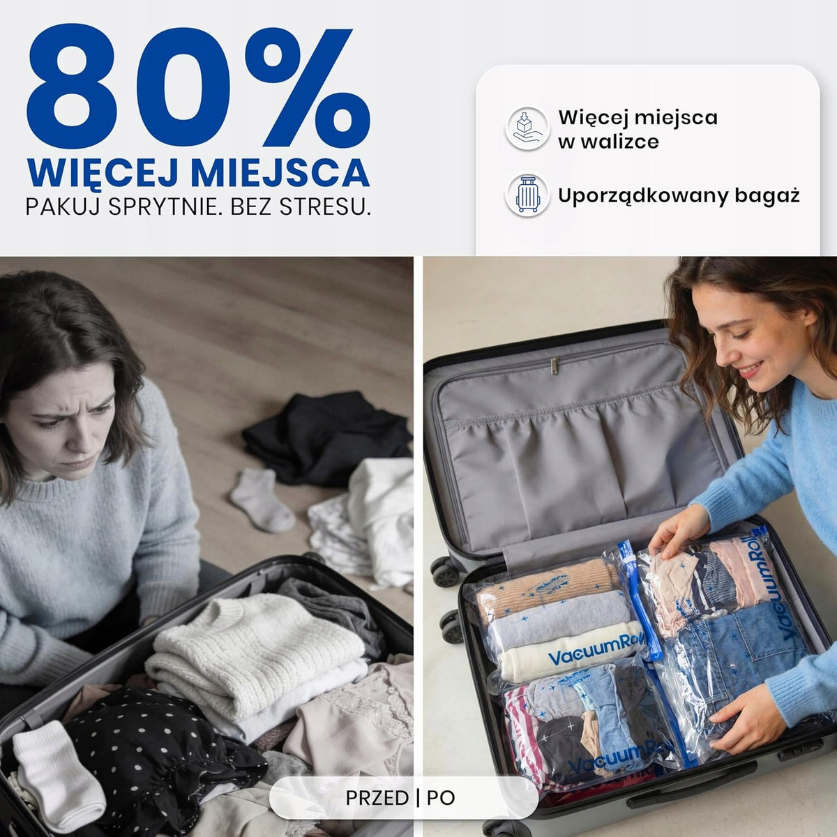 VACUUM BAGS FOR TRAVEL 15 PCS MANUAL COMPRESSION WITHOUT VACUUM CLEANER Color transparent