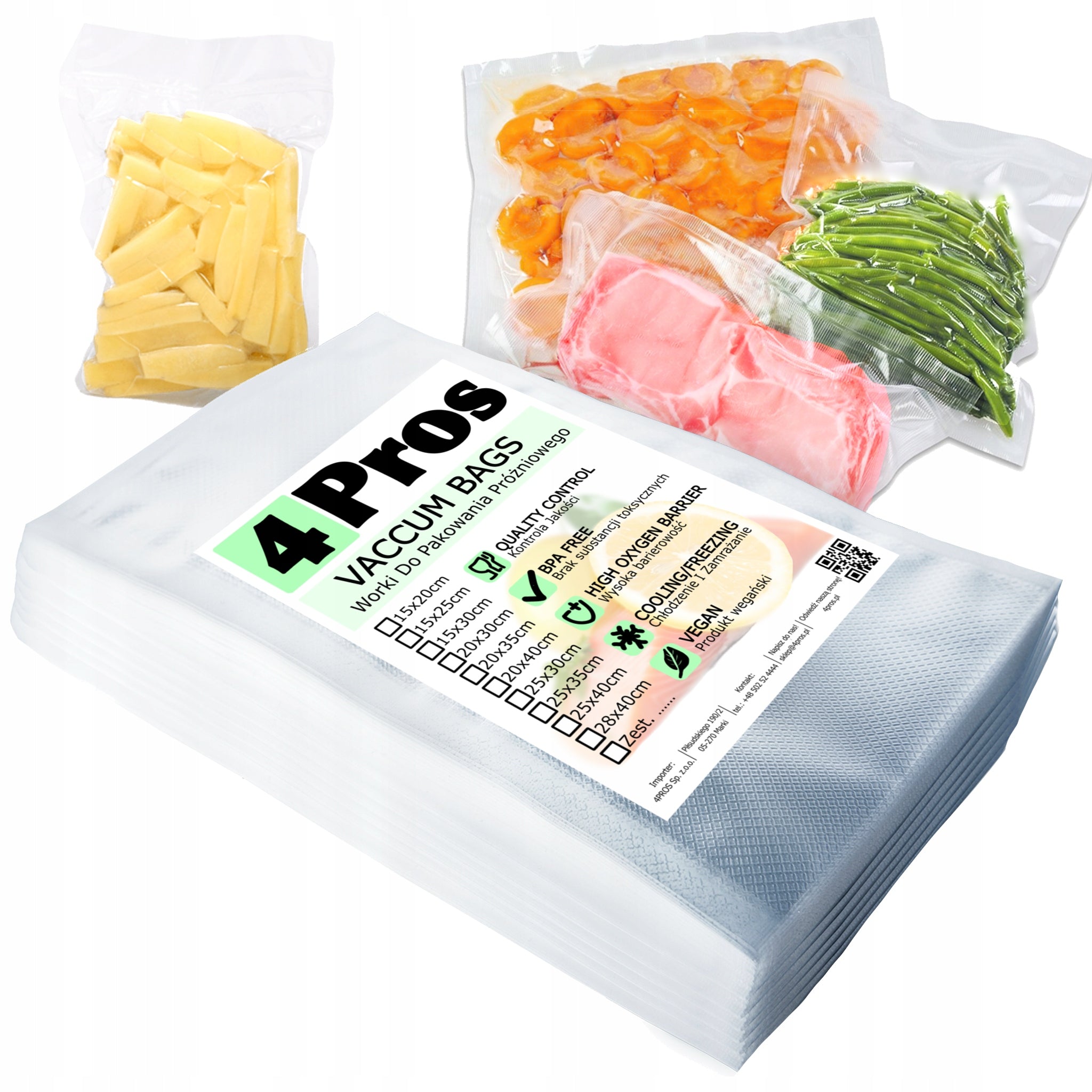 VACUUM BAGS for packaging machine 20x30 cm MOLETIZED Moletki 20 x 30