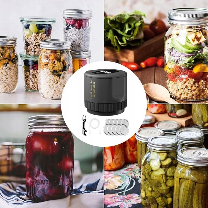VACUUM ELECTRIC MASON JAR CLOSER WITH STRONG SUCTION POWER Manufacturer code Zgrzewarka Próżniowa do Słoików