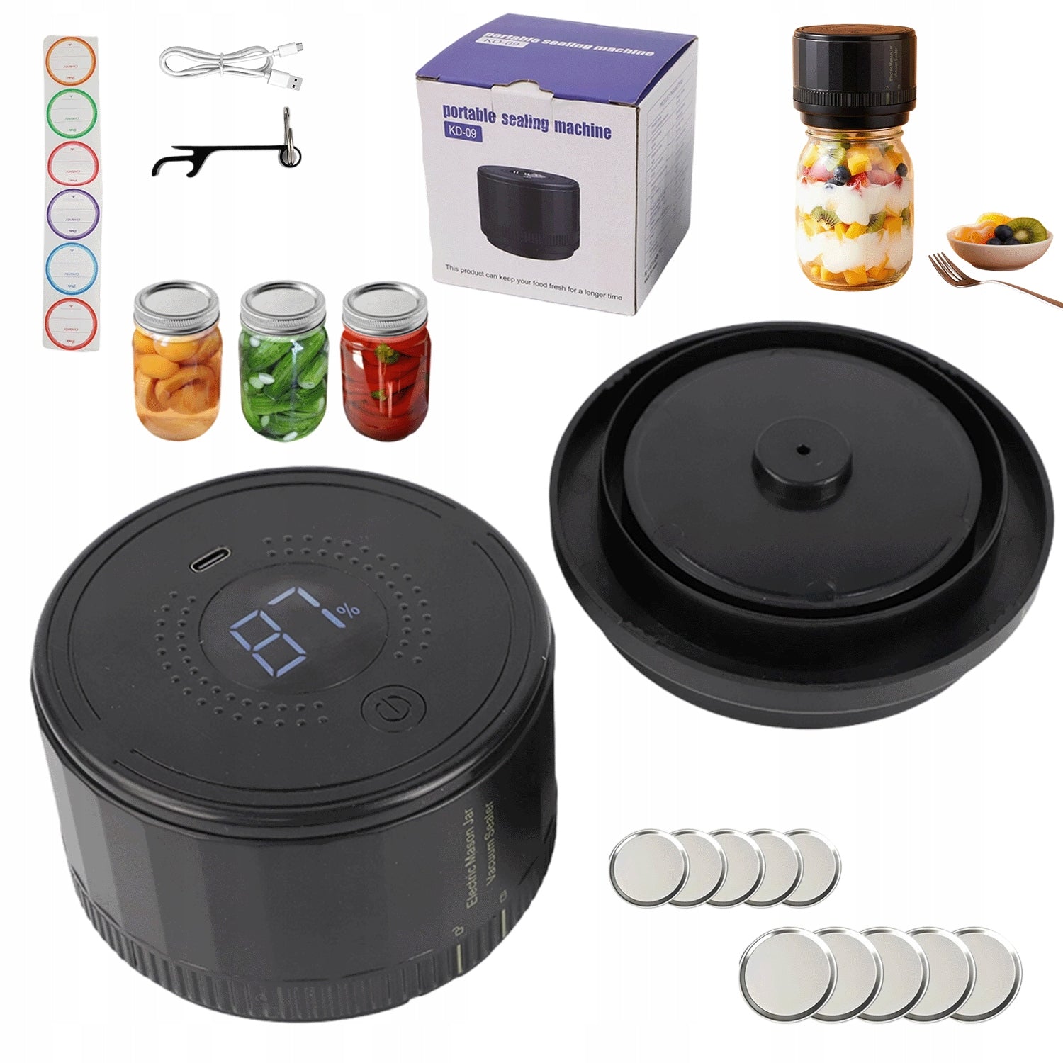 VACUUM FOOD CLOSING IN JARS SET WITH ELECTRIC CLOSURE