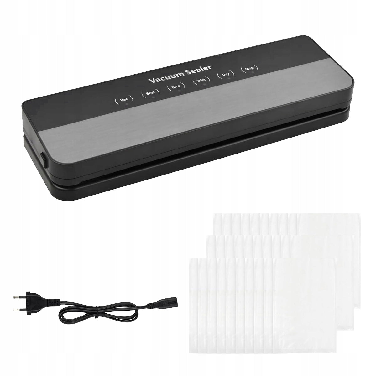 VACUUM FOOD FOIL WELDING MACHINE + 30PCS BAGS Packaging status original