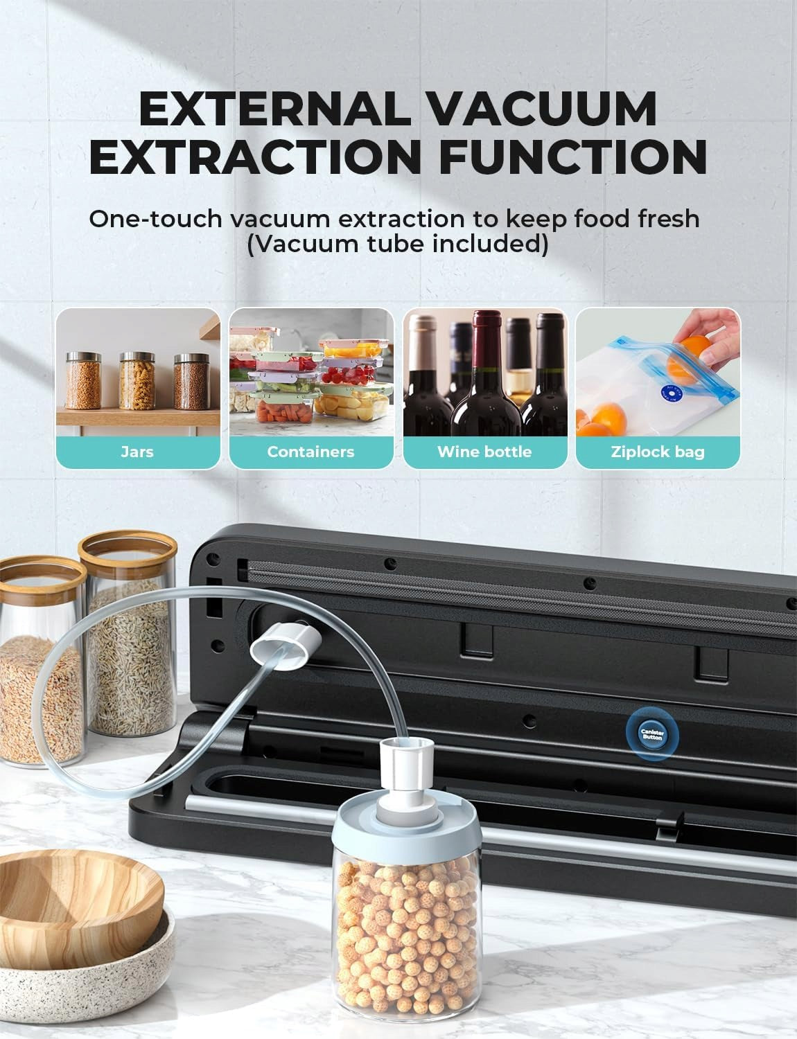 VACUUM PACKAGING EQUIPMENT 5IN1 FOOD VACUUM CLEANER SET Model Urządzenie do Pakowania Próżniowego Żywności 5 w 1