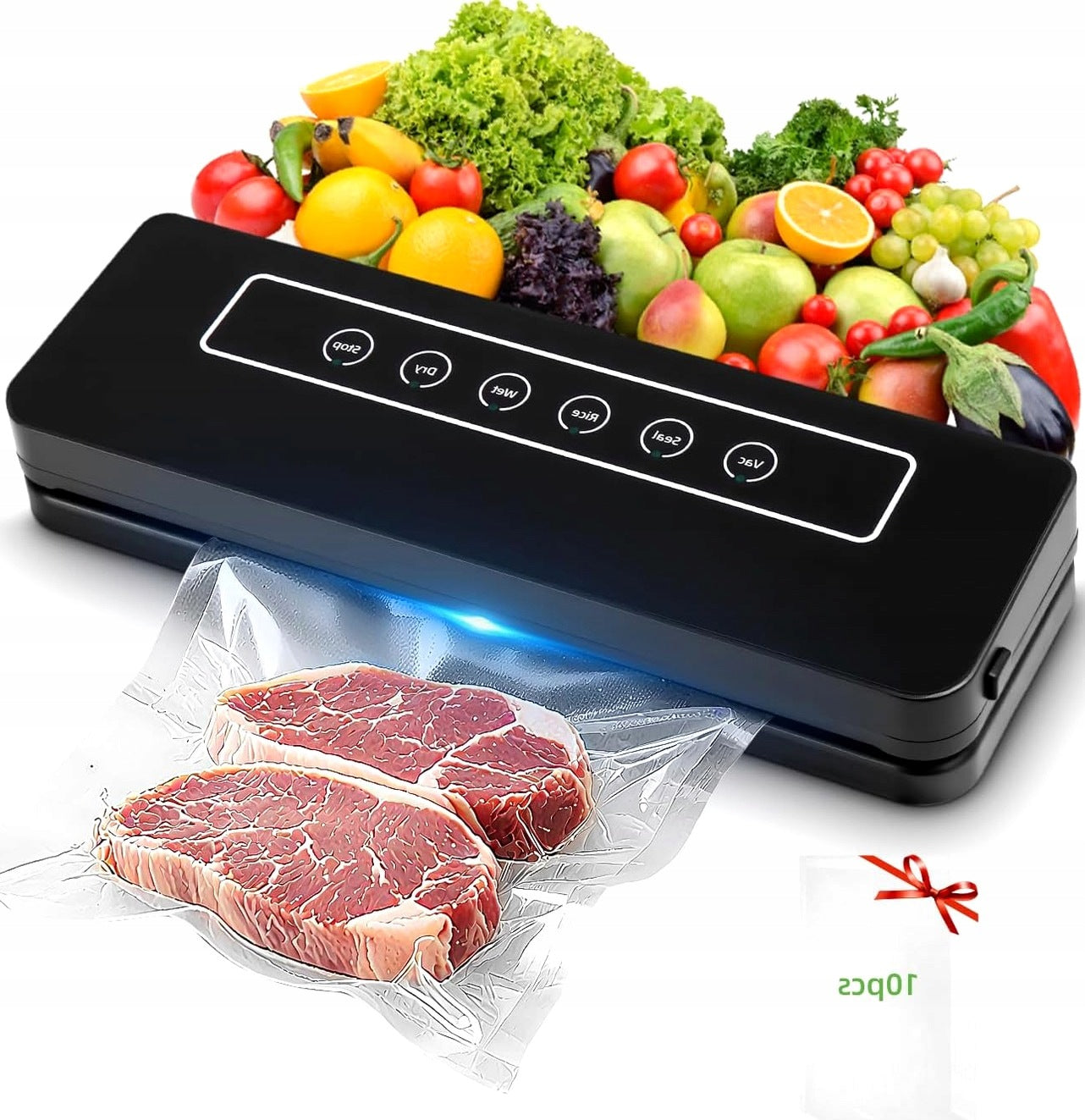 VACUUM PACKAGING MACHINE FOOD WELDING MACHINE 6IN1 10 BAGS