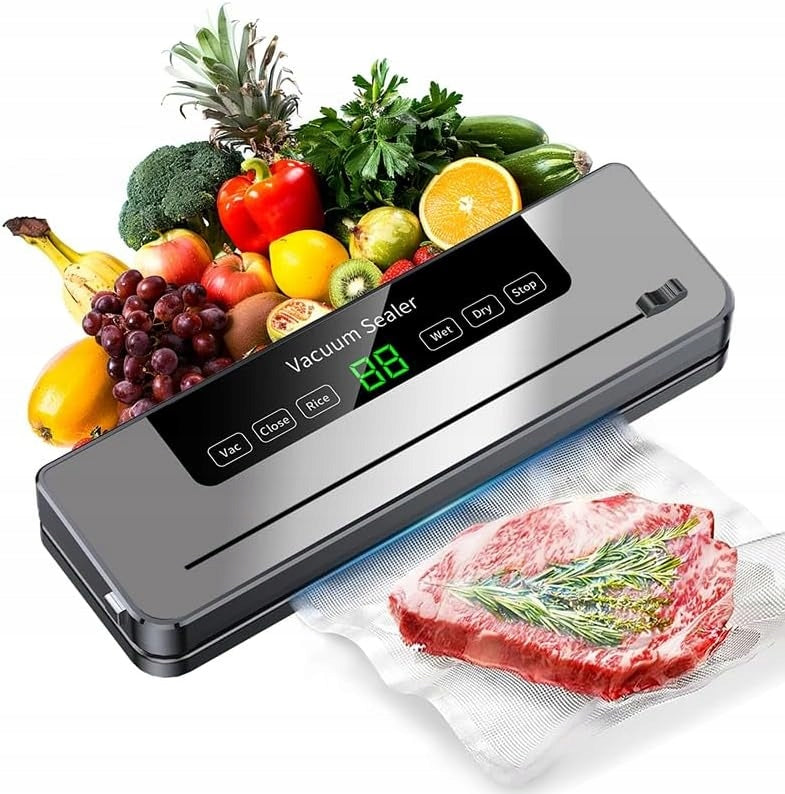 VACUUM PACKAGING MACHINE WELDING MACHINE WITH FOIL KNIFE AND FOOD BAGS