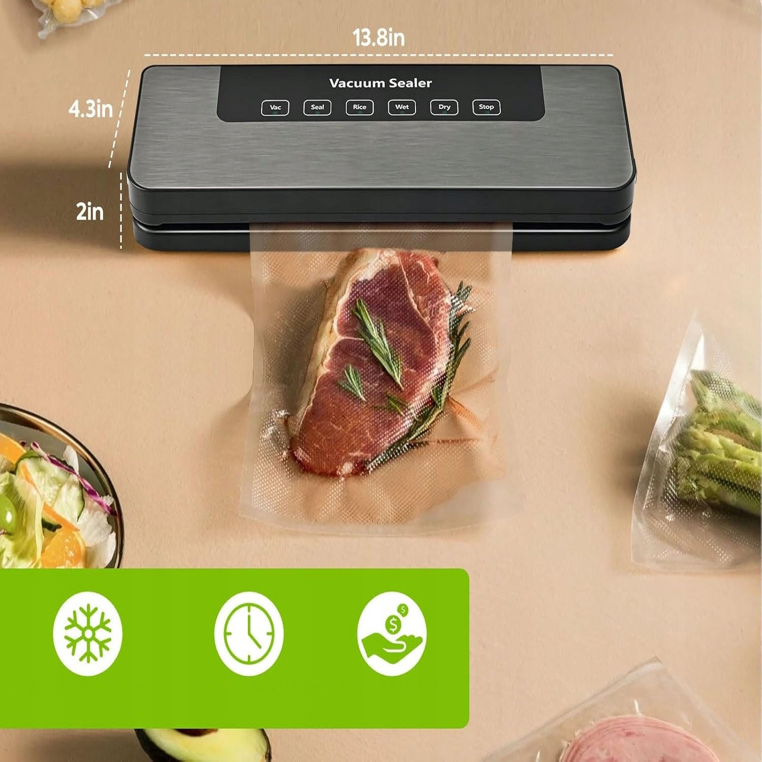 VACUUM PACKING MACHINE FOR PICKLING AND SOUS VIDE 30CM SPLIT DESIGN Model ZGRZEWARKA PRÓŻNIOWA