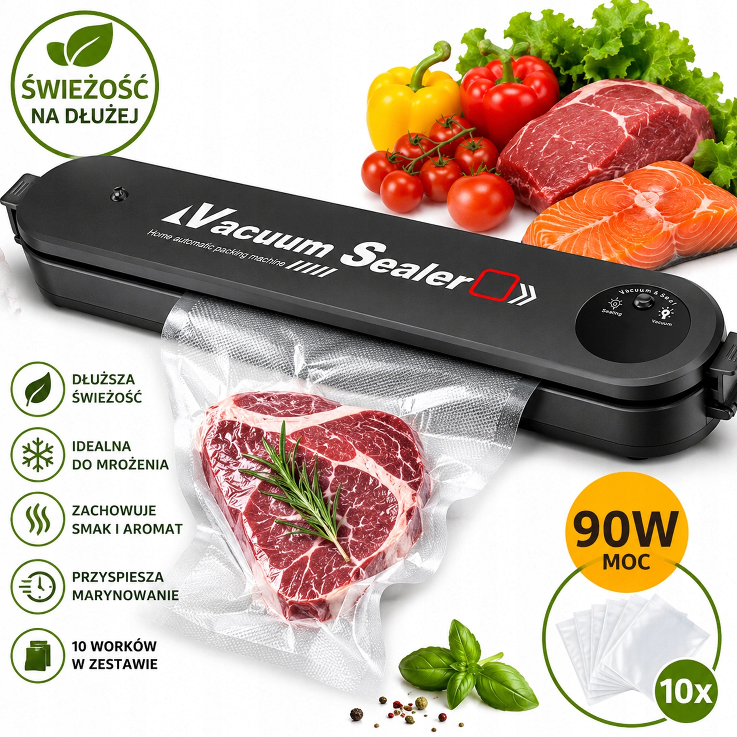 VACUUM SEALER 10 BAGS IDEAL FOR MANY PRODUCTS Packaging status original