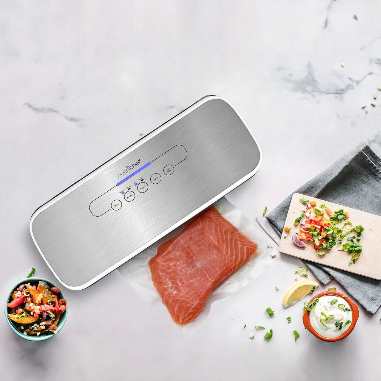 VACUUM SEALER AUTOMATIC KITCHEN SET LED INDICATOR NUTRICHEF Packaging status original