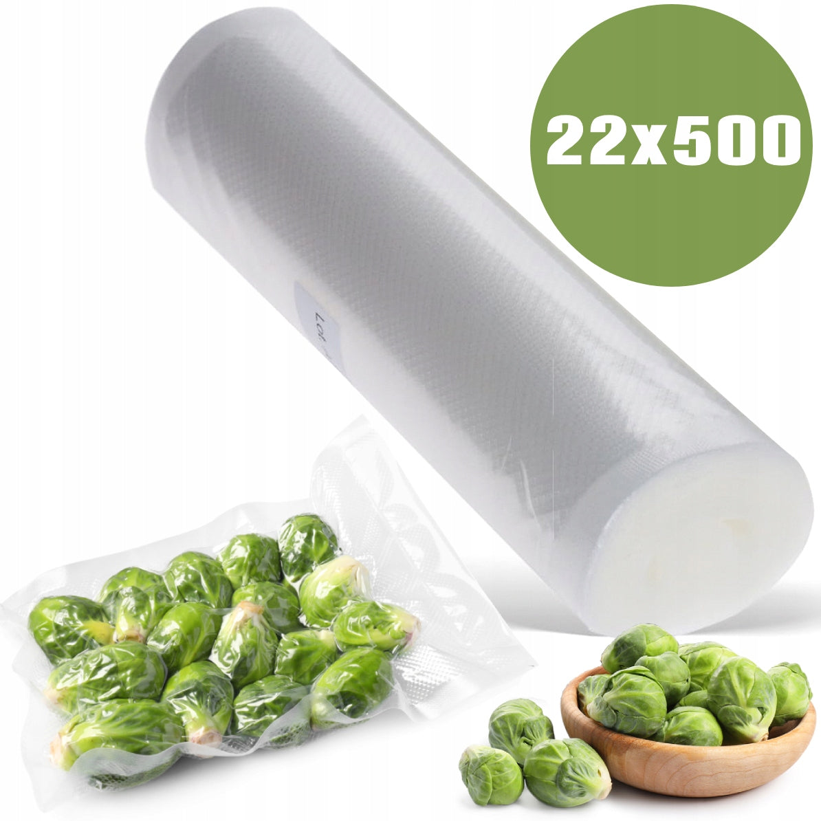 VACUUM SEALER FILM SLEEVE ROLL 22 x 500 moletized film 300µm