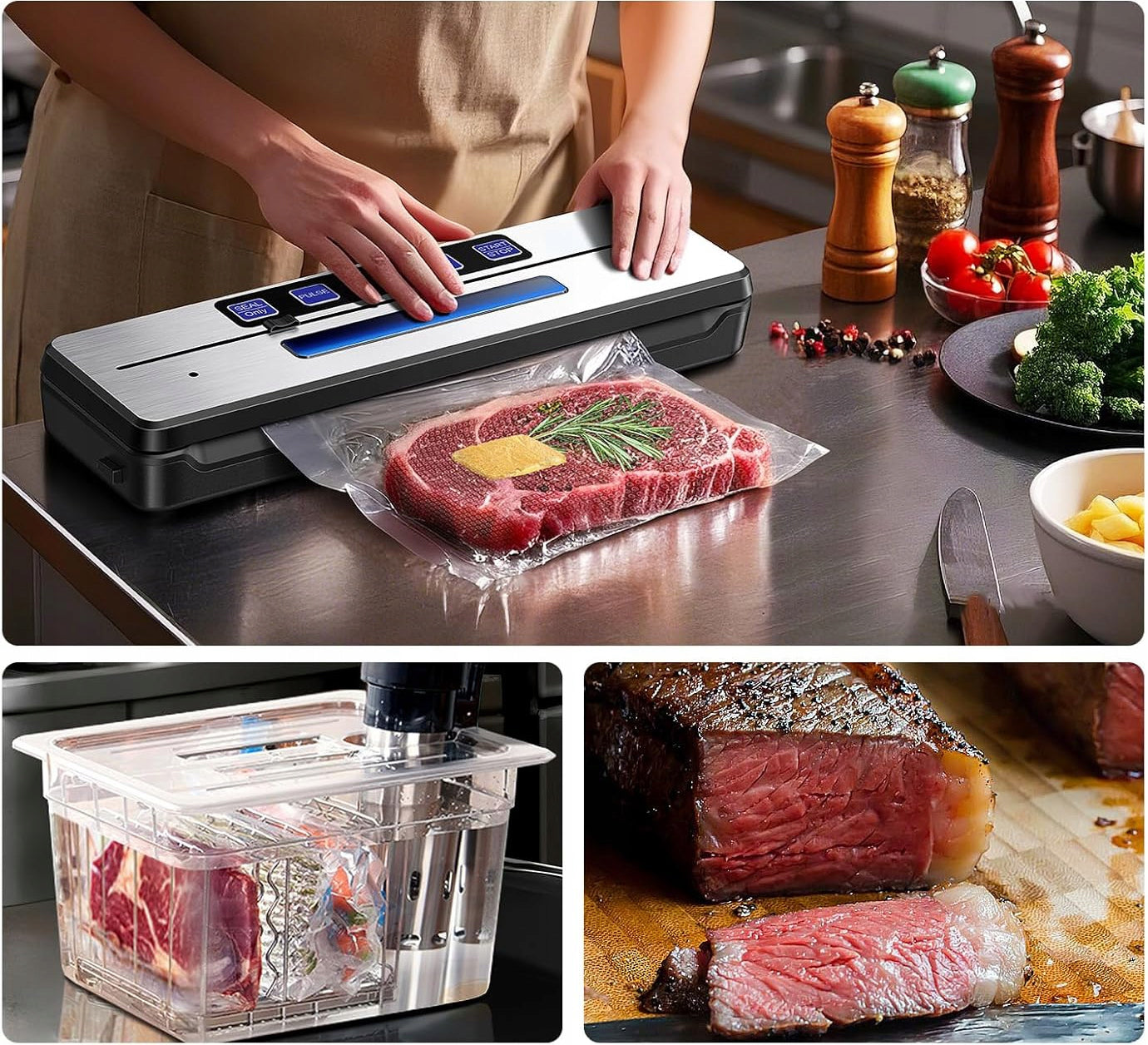 VACUUM SEALER FOOD FOIL PACKAGING MACHINE 120W + 5X BAGS Manufacturer code FVS01