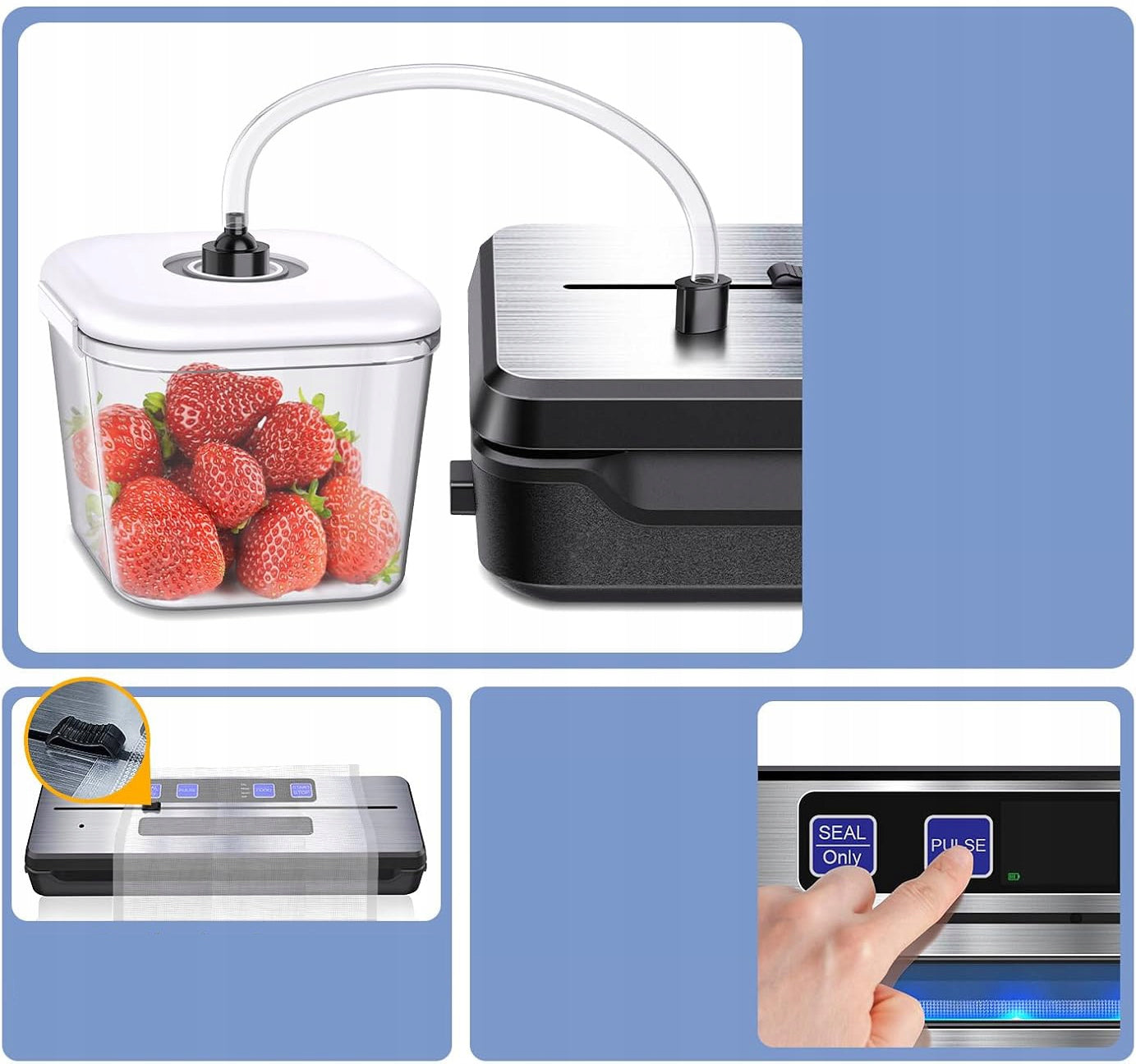 VACUUM SEALER FOOD FOIL PACKAGING MACHINE 120W + 5X BAGS Model ZGRZEWARKA PRÓŻNIOWA PAKOWARKA 120W + 20x WORKÓW