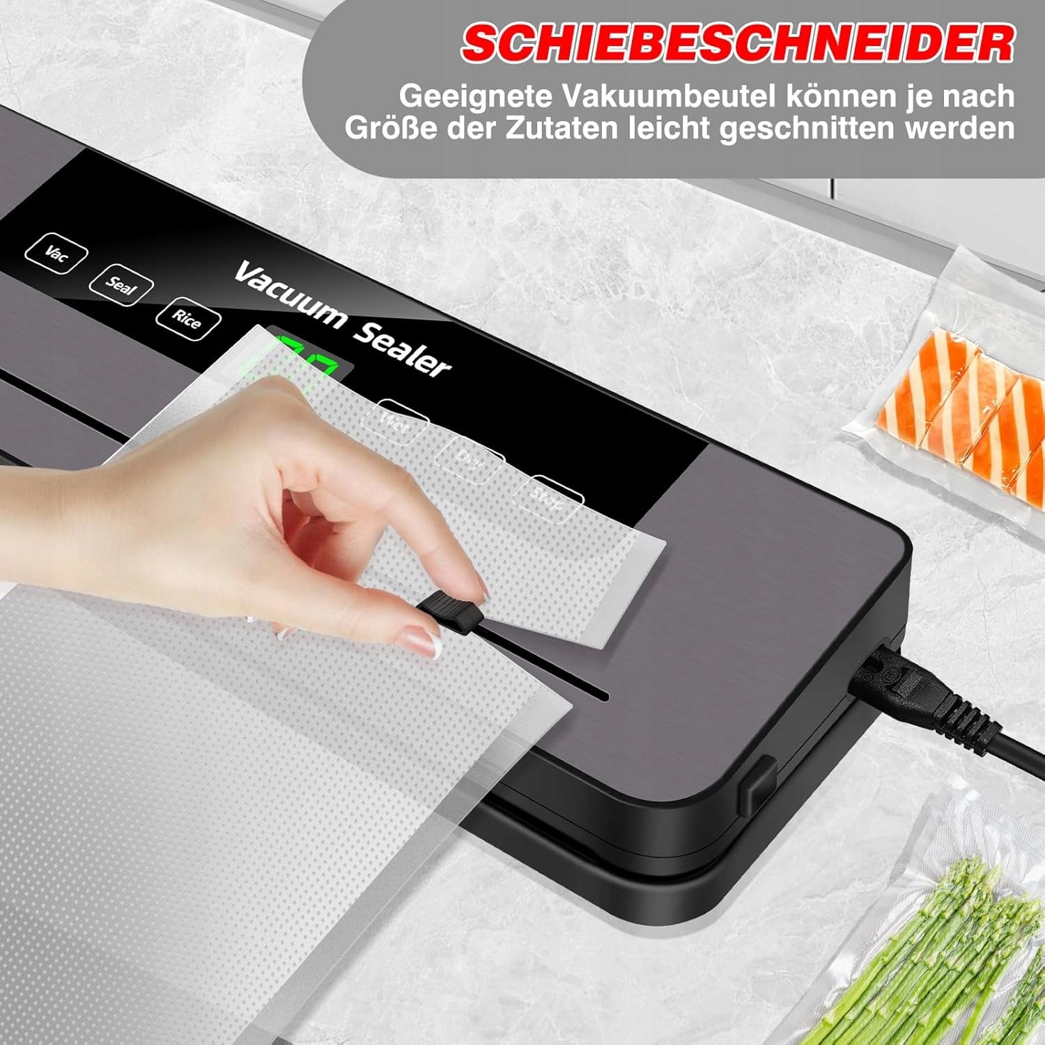 VACUUM SEALER FOR FOOD + 10 BAGS Packaging status original