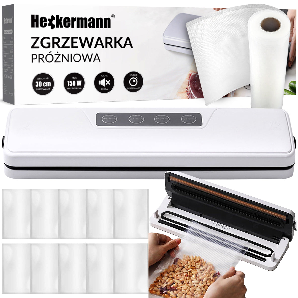 VACUUM SEALER FOR FOOD PACKING MACHINE 150W + FOIL