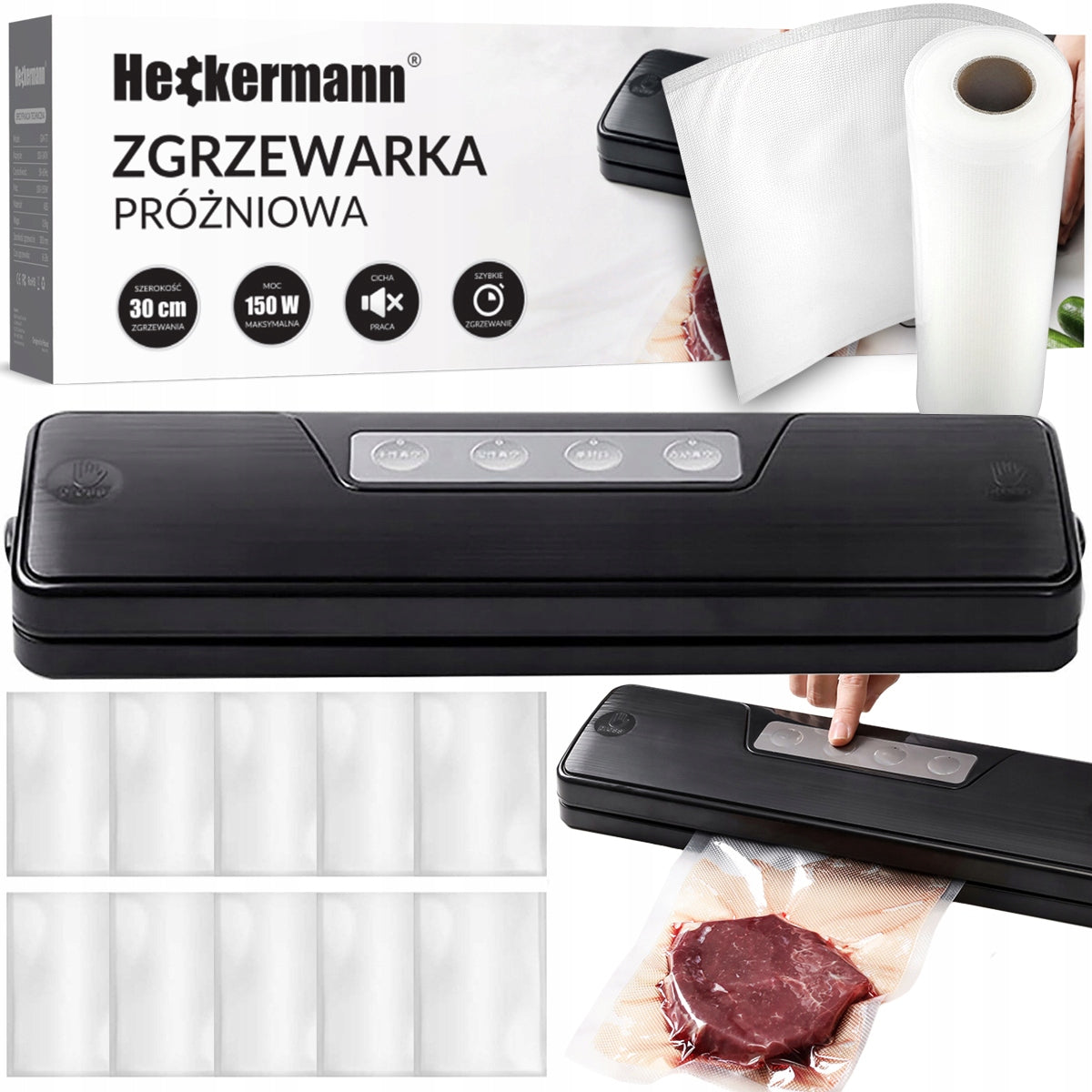 VACUUM SEALER FOR FOOD PACKING MACHINE 150W + FOIL