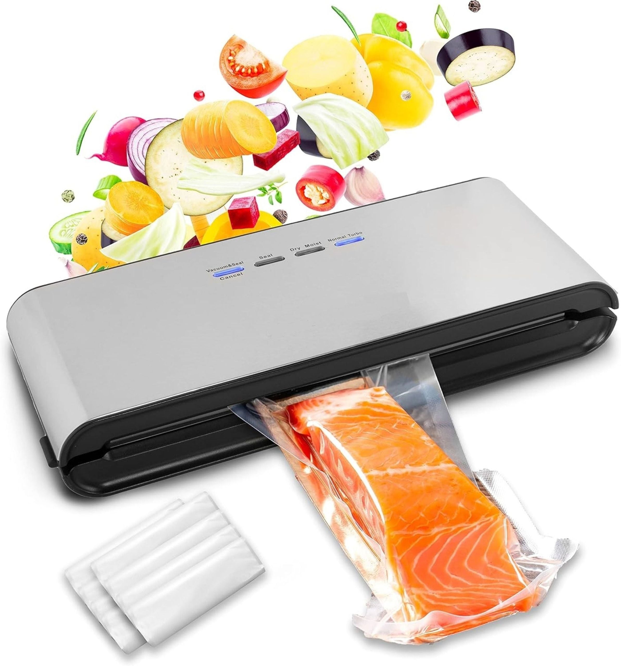 VACUUM WELDING MACHINE AUTOMATIC FOOD PACKAGING MACHINE + FOILS Packaging status original
