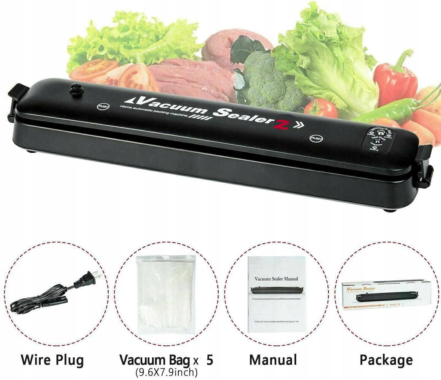 VACUUM WELDING MACHINE FOR FOOD 90W Vacuum Sealer ZKFK-001 Packaging status original