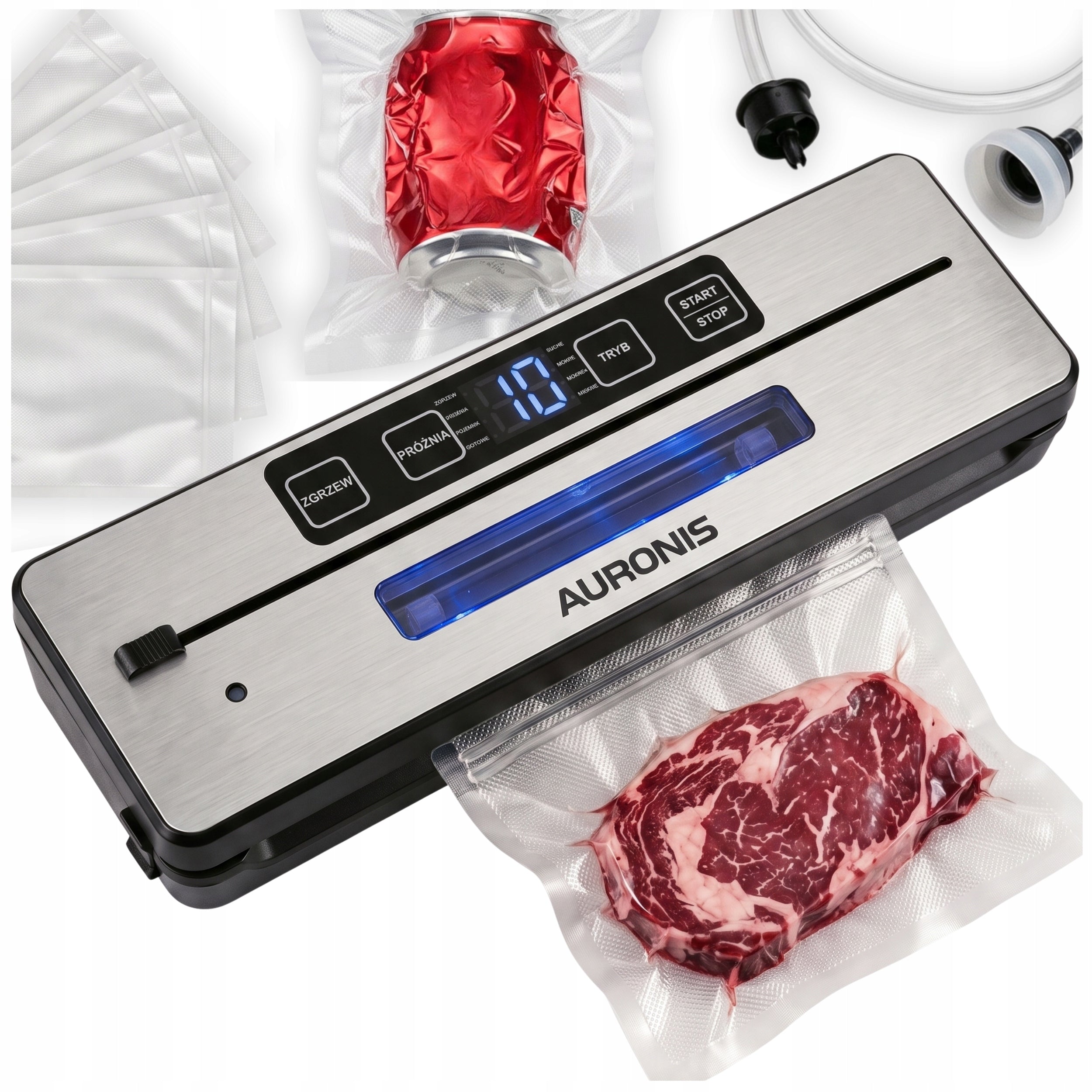 VACUUM WELDING MACHINE FOR FOOD 90kPa DOUBLE WELD 12L/min + 5x BAGS