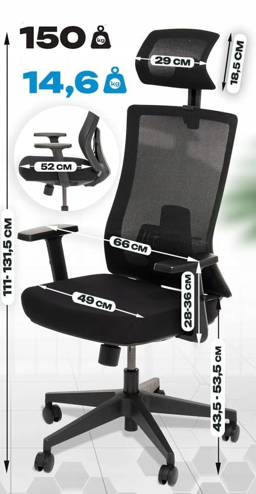 VALKENSTOL M3 office chair ergonomic swivel 150 kg computer Manufacturer code 4262435870016