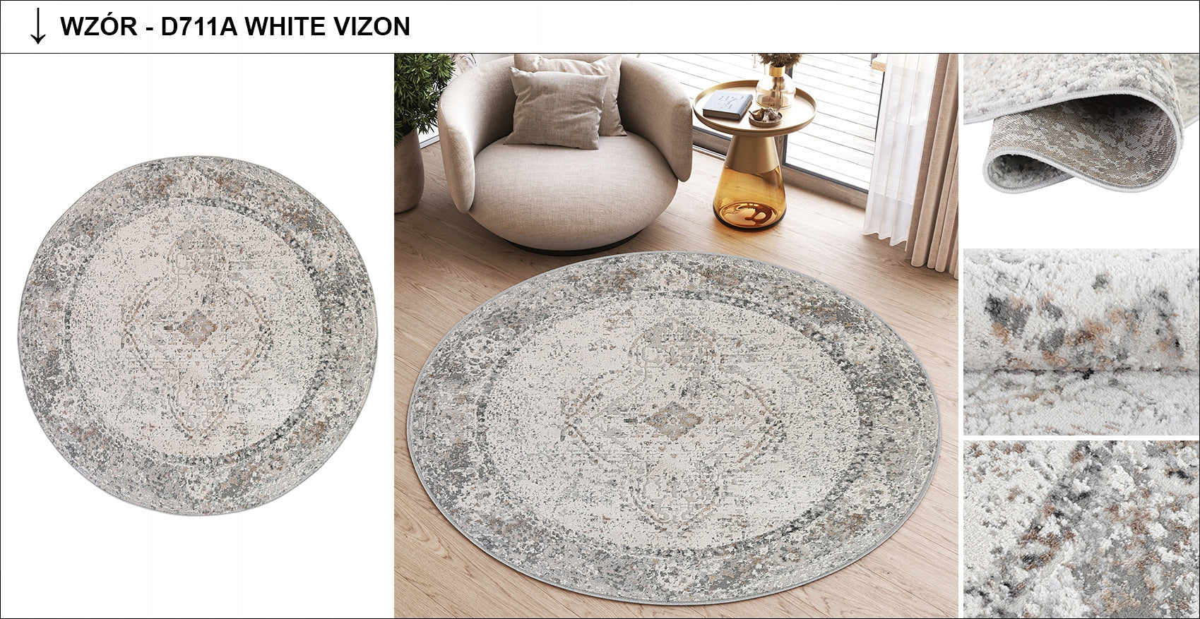 VALLEY carpet 160x160 Circle Two-level Fashionable Modern Elegant Vintage Material polypropylene