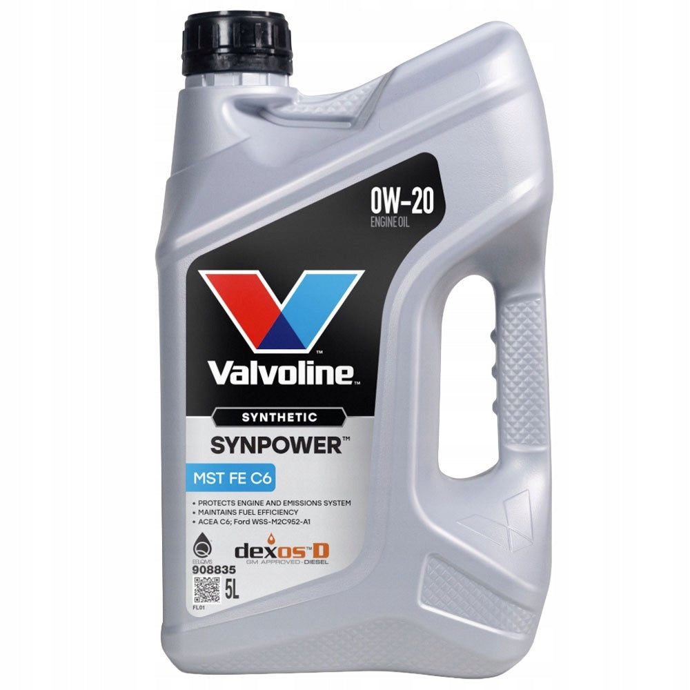 VALVOLINE SynPower MST C6 0W-20 5L – Synthetic Oil (Ford WSS-M2C952-A1) Manufacturer code 898292