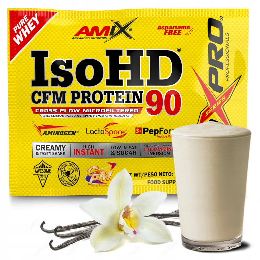 VANILLA PROTEIN COCKTAIL sachets Amix ISOHD 90 convenient sachet 1 serving