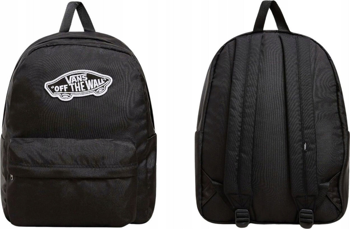 VANS SCHOOL BACKPACK OLD SKOOL BLACK LARGE CLASSIC REALM DESK BLACK 22 Liter.