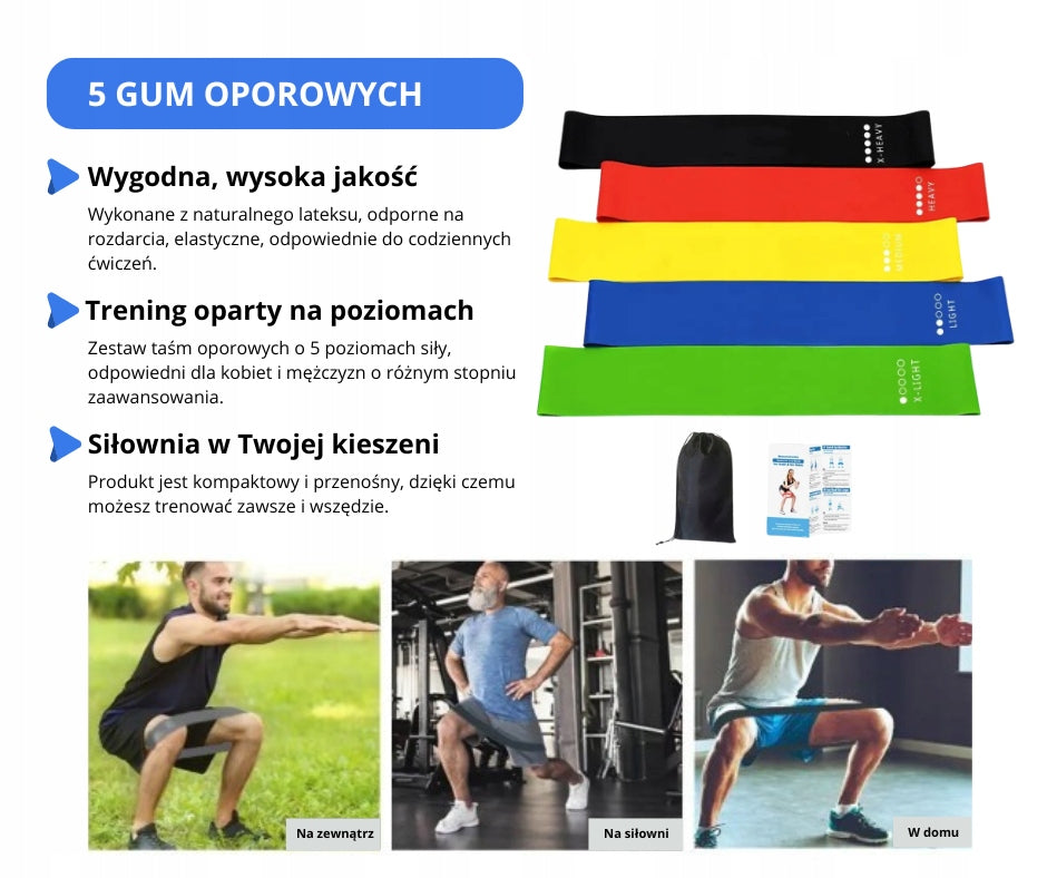 VARIOUS TAPE REHABILITATION RUBBER FOR EXERCISE AND FITNESS BAND RESISTANCE Manufacturer code NOWE TAŚMY GUMY DO ĆWICZEŃ SIŁOWNIA FITNESS