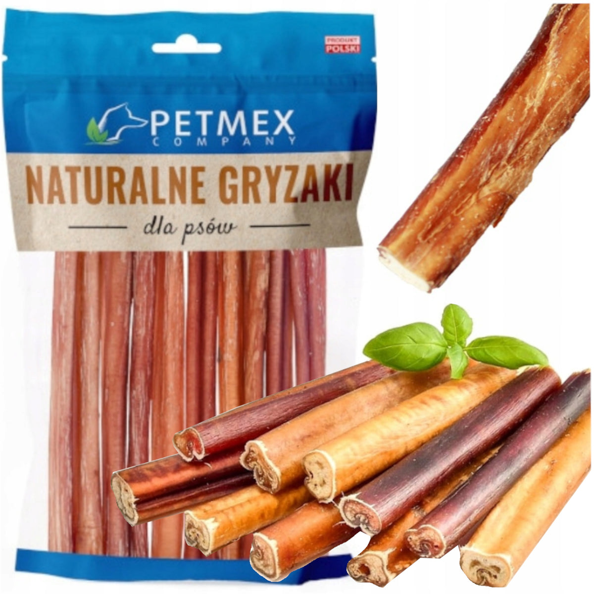 VEAL PENIS FOR DOG TEETHER NATURAL HARD DELICACY 15CM 20 PCS PETMEX