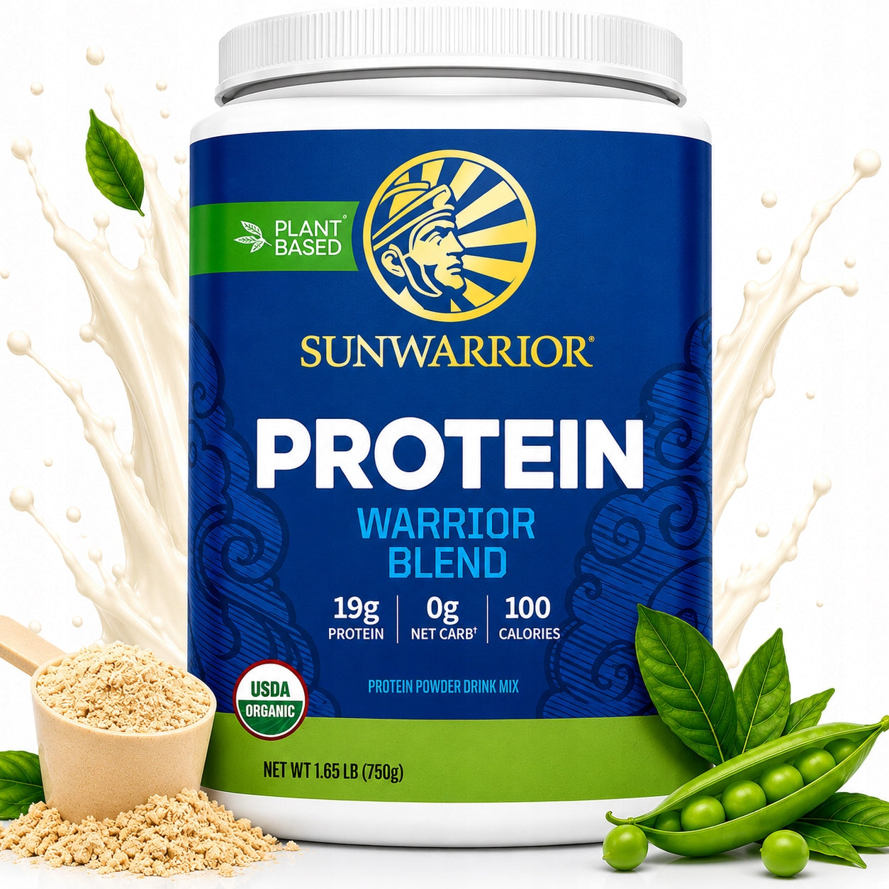 VEGAN PROTEIN SUNWARRIOR 750g WARRIOR BLEND NATURAL PEAS GOJI HEMP