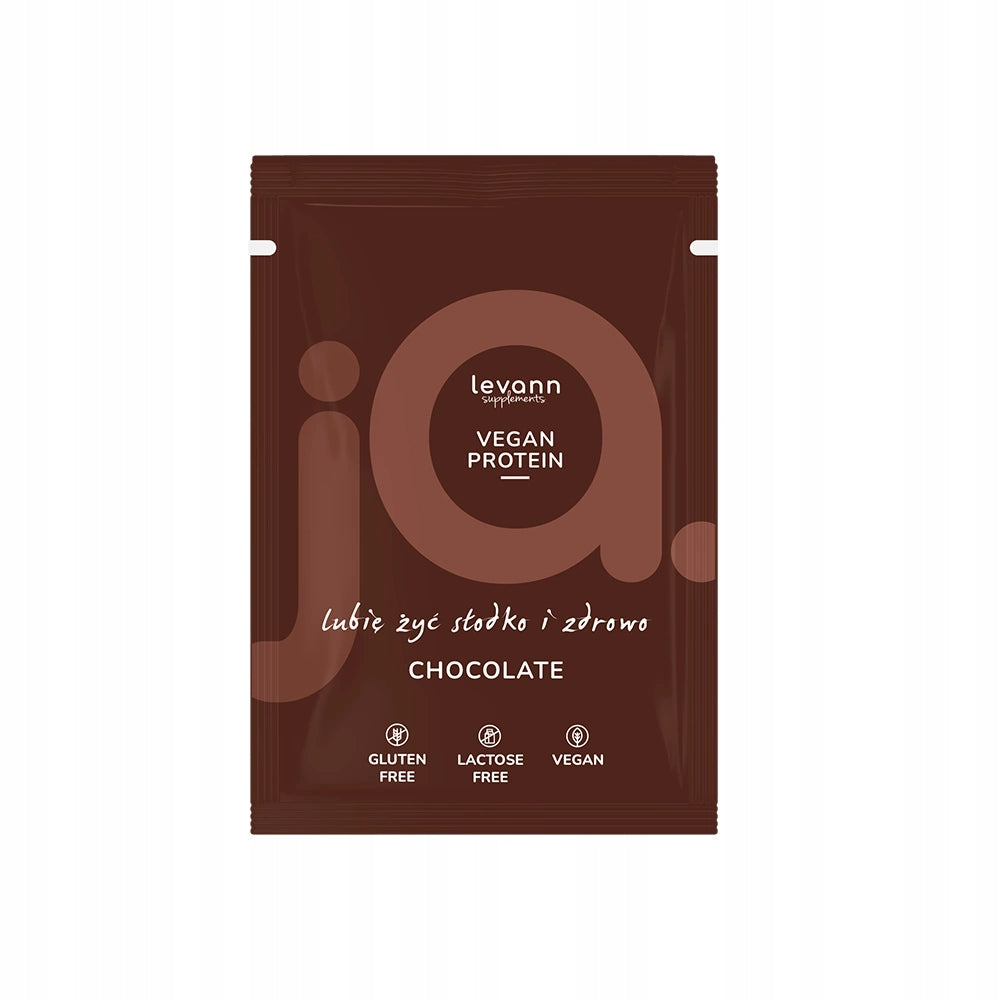 VEGAN PROTEIN SUPPLEMENT "JA" CHOCOLATE PROTEIN LEVANN SACHETS 5X32G Expiration date at least six months from the date of purchase