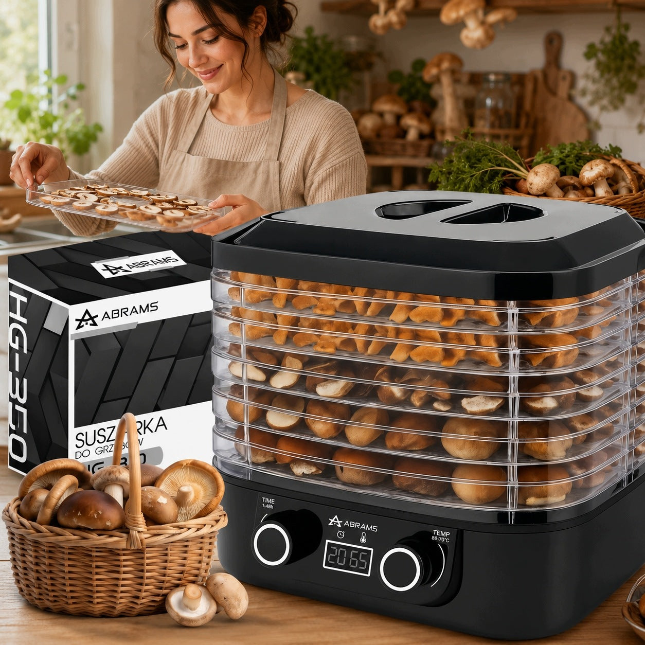 VEGETABLE AND FRUIT MUSHROOM DRYER 400W TIMER TEMPERATURE CONTROL 5 SIEVES Packaging status original