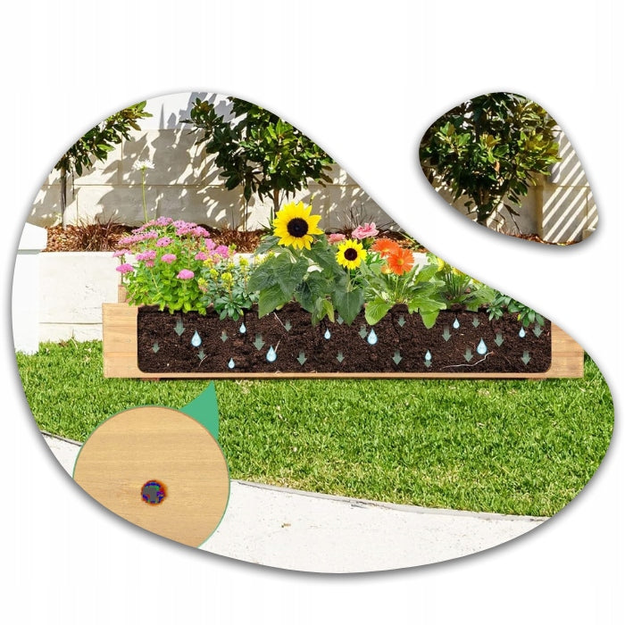 VEGETABLE Crate Vegetable Inspection Raised Bed 120x40x9cm Material wood