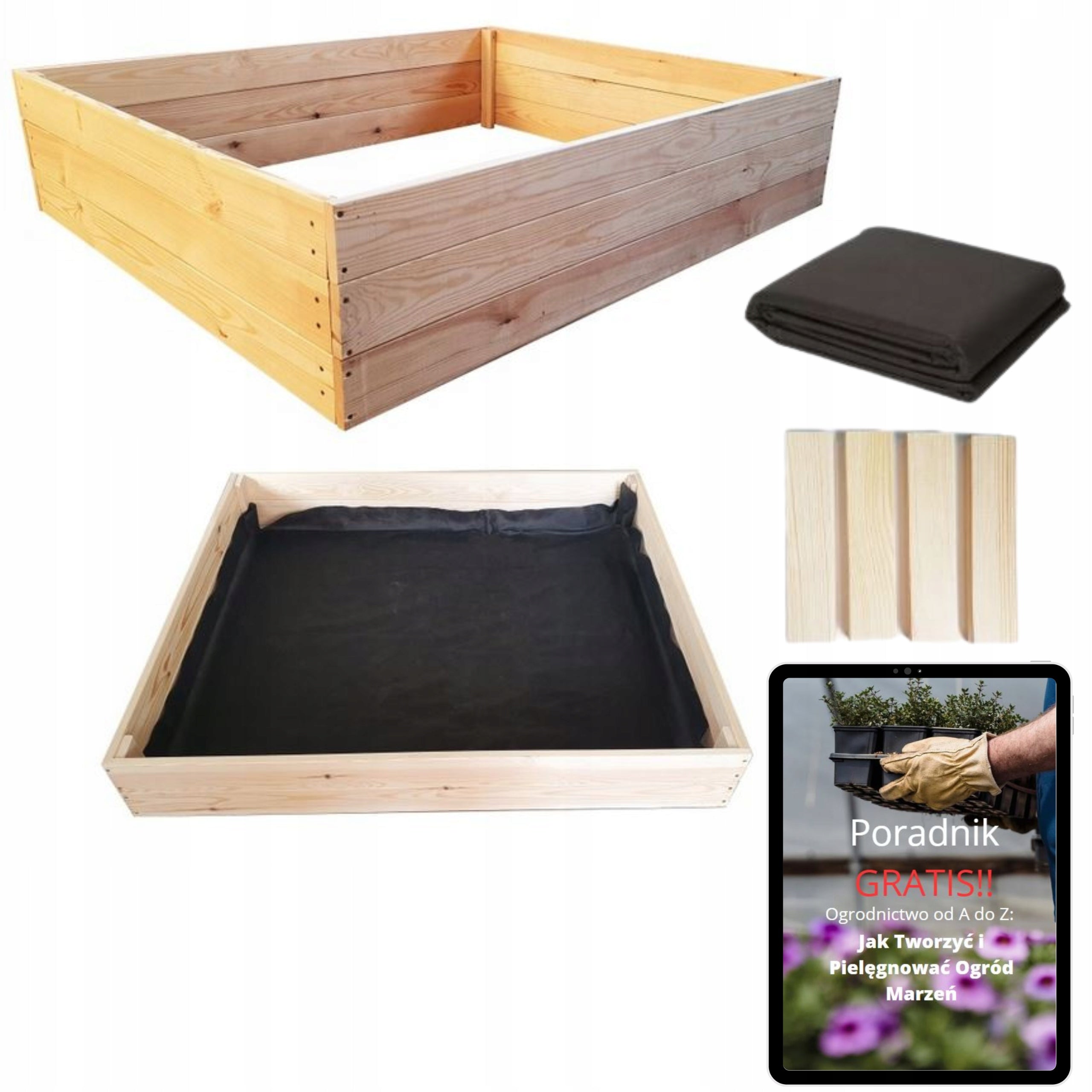 VEGETABLE GARDEN CHEST PLANTER 80x120 HIGH INSPECTION + NONWOVEN FABRIC