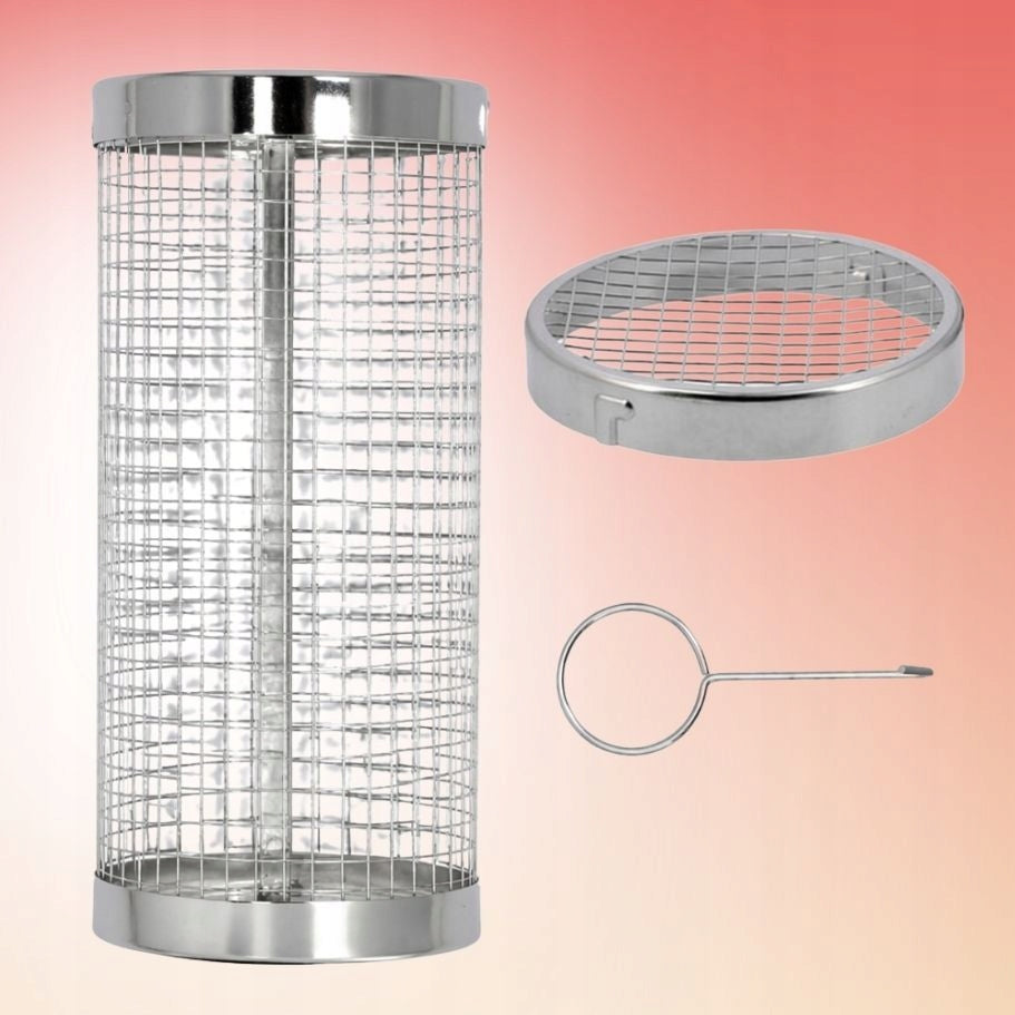 VEGETABLE GRILLING BASKET ROTATING GRILL CAGE STAINLESS STEEL 9x20cm EAN (GTIN) 5905943045376
