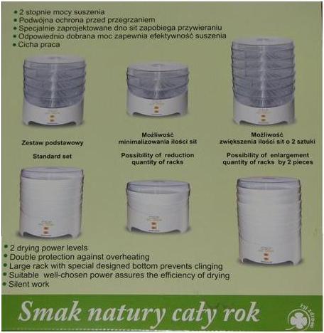 VEGETABLE MUSHROOM DRYER NIEWIADÓW 972.02 420 IN 4 SIEVES Manufacturer code 5903078972024