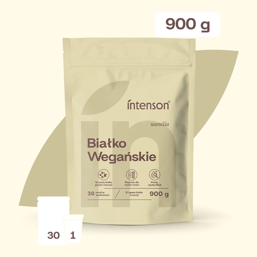 VEGETABLE PROTEIN Intenson Vegan Protein White Chocolate Raspberry+Vanilla 1,8KG Expiration date at least six months from the date of purchase