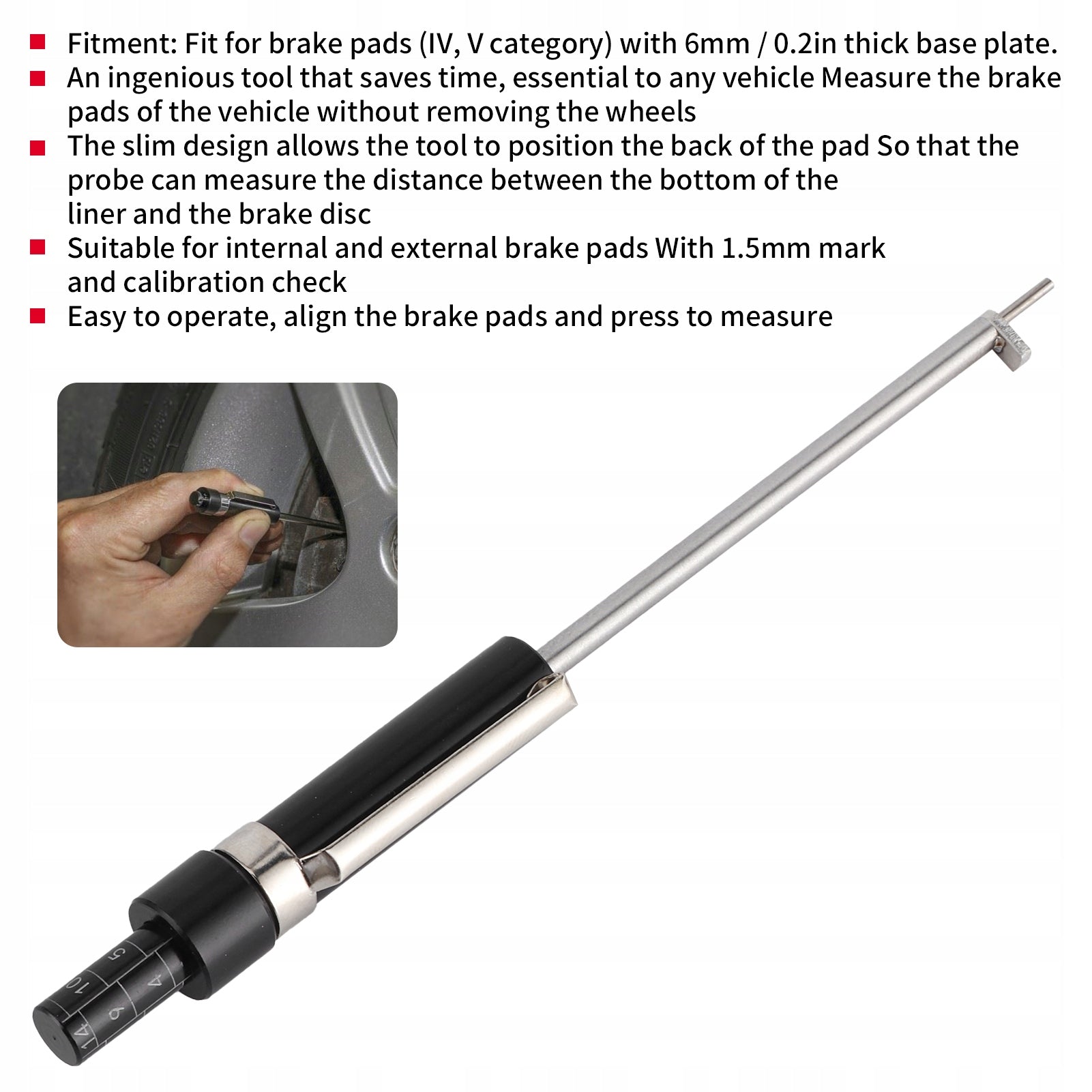 VEHICLE BRAKE PAD THICKNESS GAUGE Manufacturer code 1613210016211