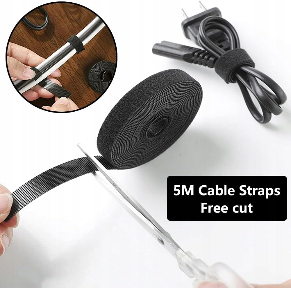 VELCRO BAND CABLE ORGANIZER STRONG FOR CUTTING 500 CM 5 M 12 MM Packaging status original