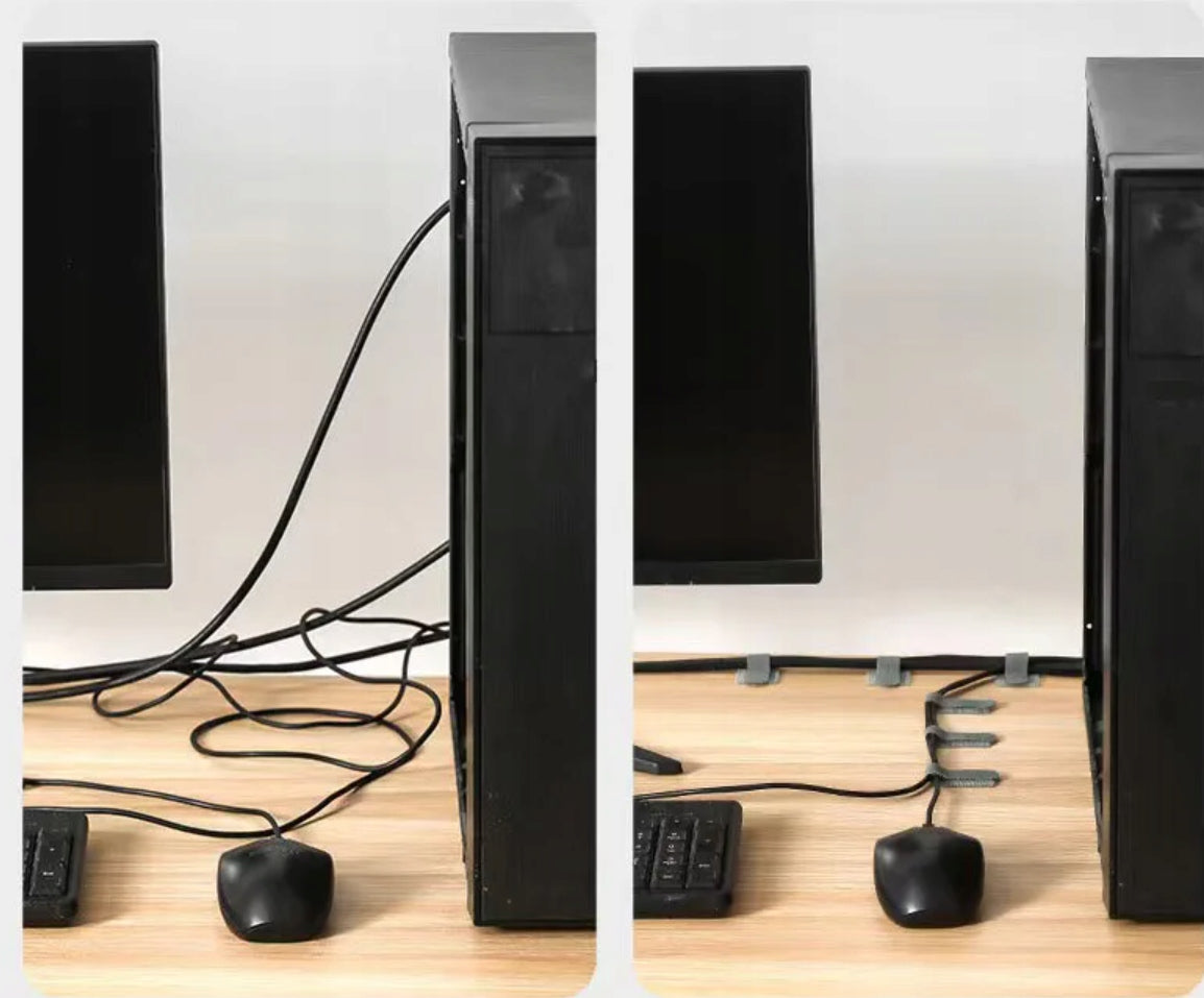 VELCRO BAND ORGANIZER FOR FIXING WIRES SELF-ADHESIVE 10 PIECES Model Rzep do kabli typ 14 biały